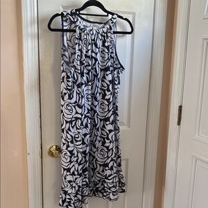 dressbarn Navy and White Floral Mini Dress